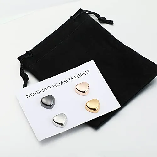 8 Pieces Hijab Magnetic Pins,Strongest Commercial Strength Magnetic Hijab Pins Buttons for Women Multi-Use Colorful Scarf Small Magnetic Hijab (Heart Style)