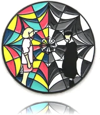 Addams Alloy Enamel Brooch Pin Merch Halloween Cosplay Costume Accessories Women Men Jewelry Gift