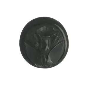 Antique Whitby Jet Carved Tulip Brooch