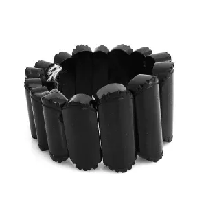 Antique Whitby Jet Tapered Bead Bracelet