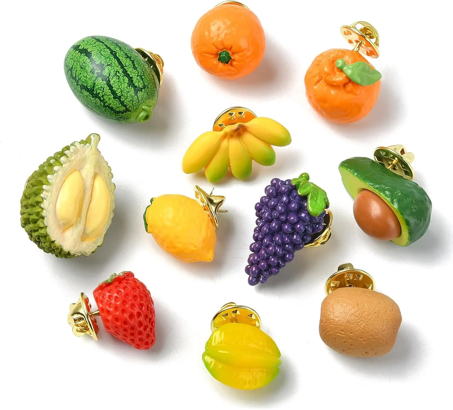 Bee Rectangle Biology Theme Fruit Vegetable Snake Ice Cream Brooches Insect Dessert Strawberry Lapel Pins for DIY Jewelry Craft Clothes Decor