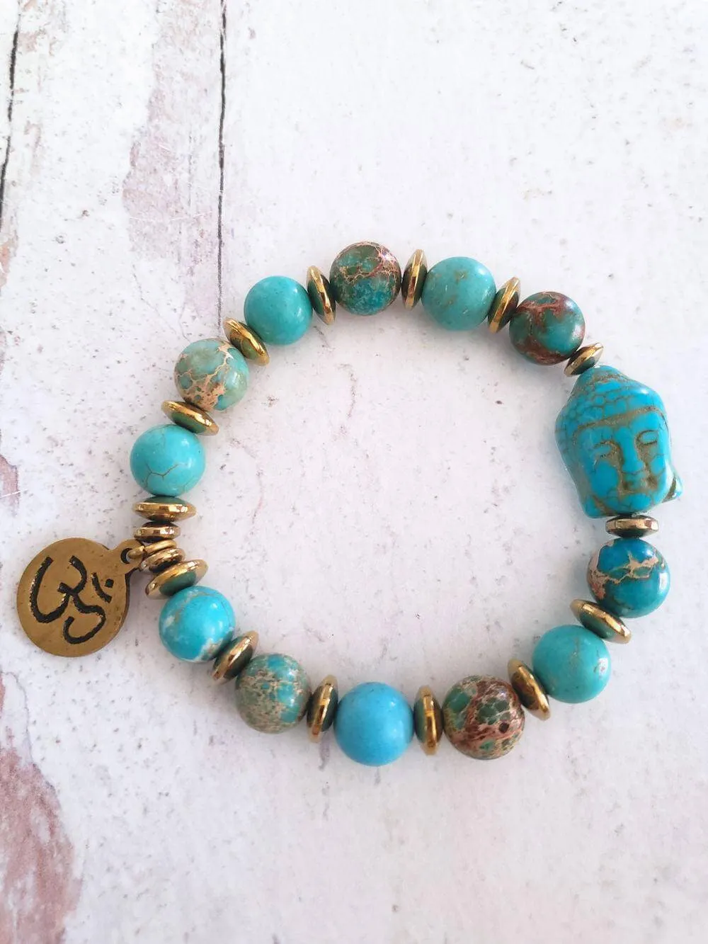 Buddha Bracelets - Magnesite & Ocean Jasper