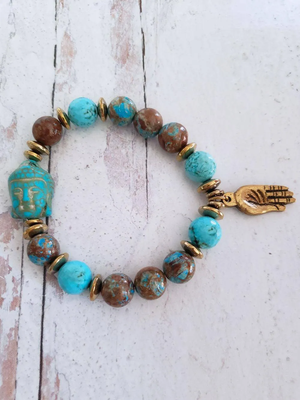 Buddha Bracelets - Magnesite & Ocean Jasper
