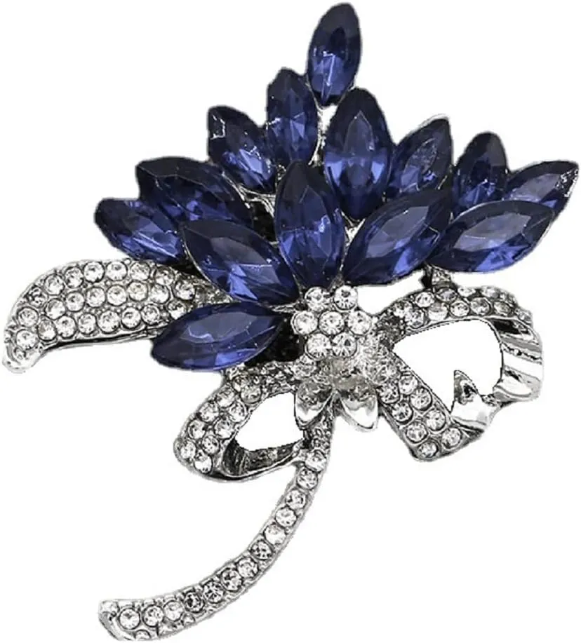 Crystal Flower Brooches Pins for Women