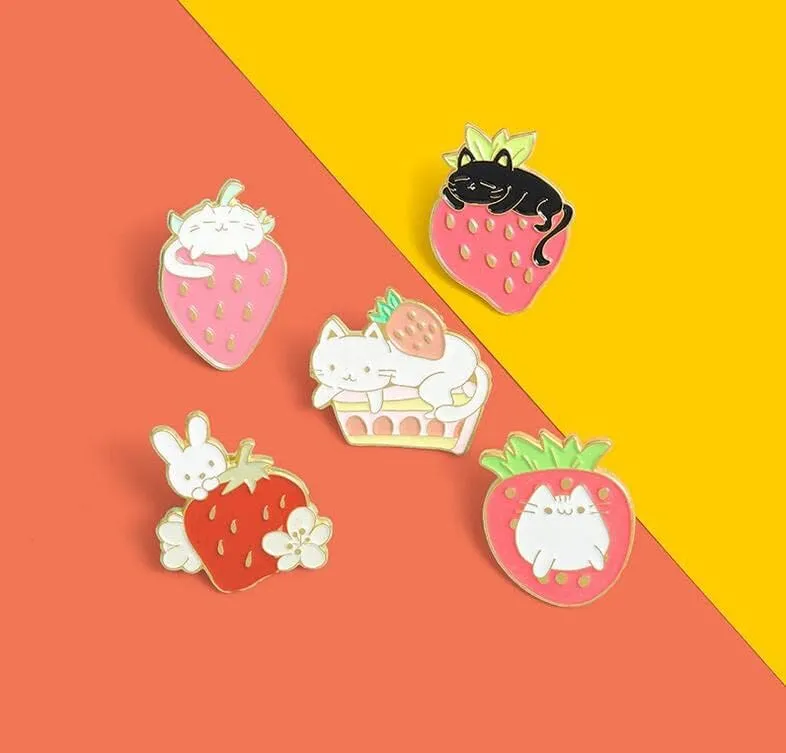 Cute Enamel Pin Set Lapel Pins Brooches Cartoon Brooch Badge Pins for Clothes Bags Backpack for Women