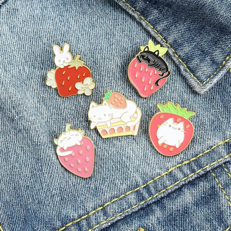 Cute Enamel Pin Set Lapel Pins Brooches Cartoon Brooch Badge Pins for Clothes Bags Backpack for Women