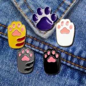 Cute Pin Paw Print Alloy Enamel Unisex Brooches
