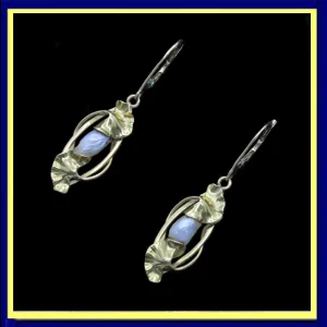 DuMont Antique Nouveau Earrings Signed 18k Gold Natural Baroque Pearls (6577)