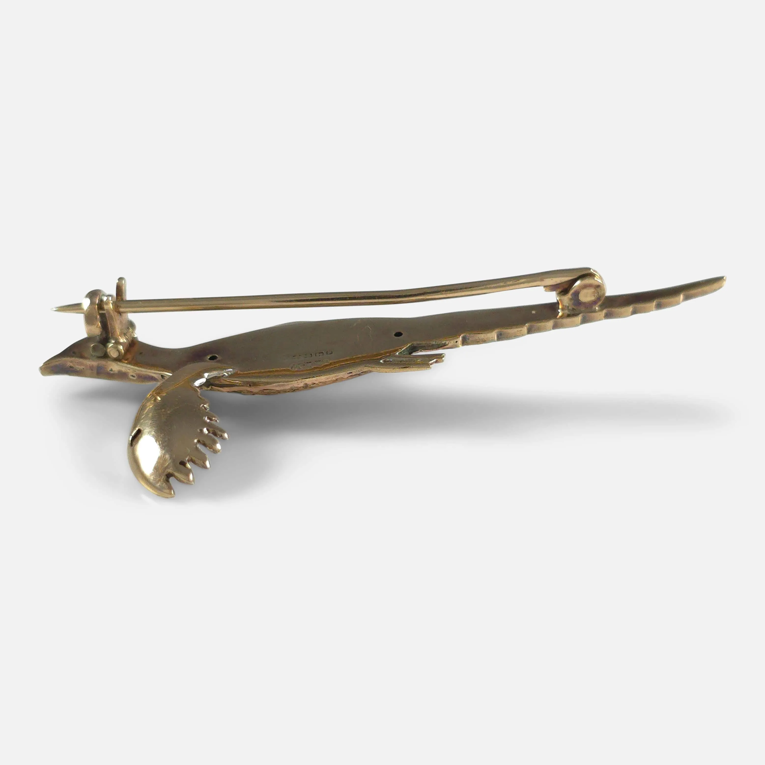 Elizabeth II 9ct Gold Enamel Pheasant Brooch - 1958