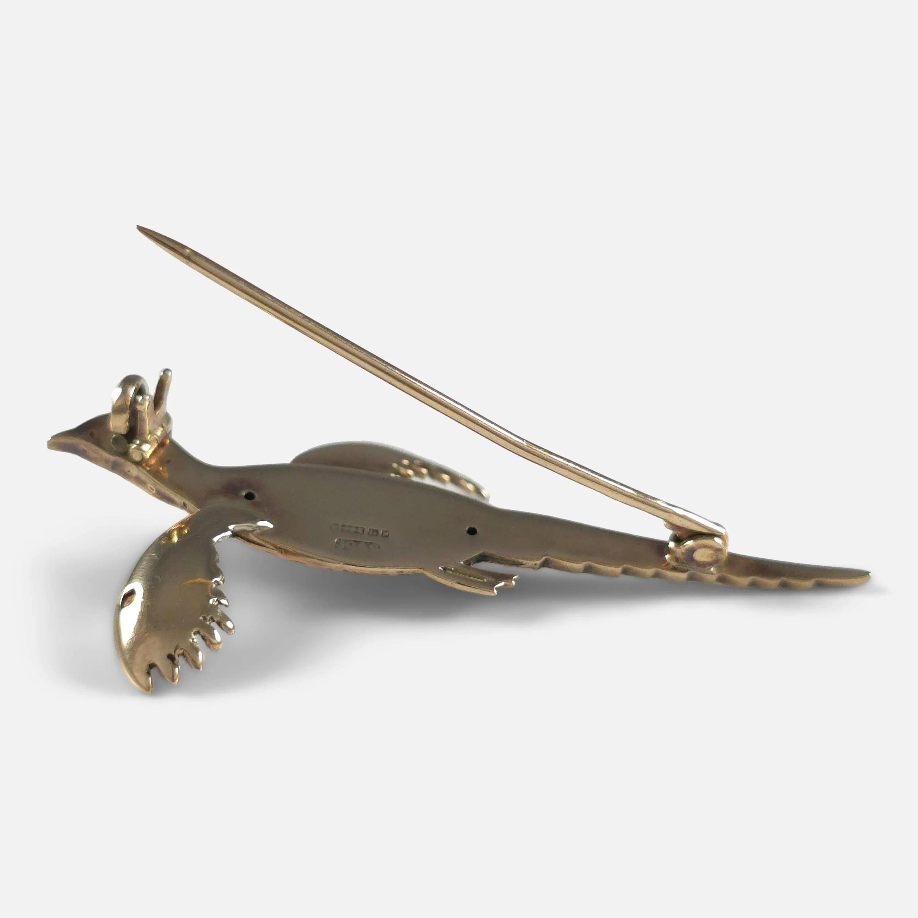 Elizabeth II 9ct Gold Enamel Pheasant Brooch - 1958