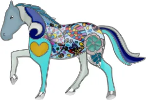 Enamel Zinc Alloy Cute Horse Brooches Pins Farm Animals Jewelry Fun Gifts for Women Teens Girls Party Favors Ornament