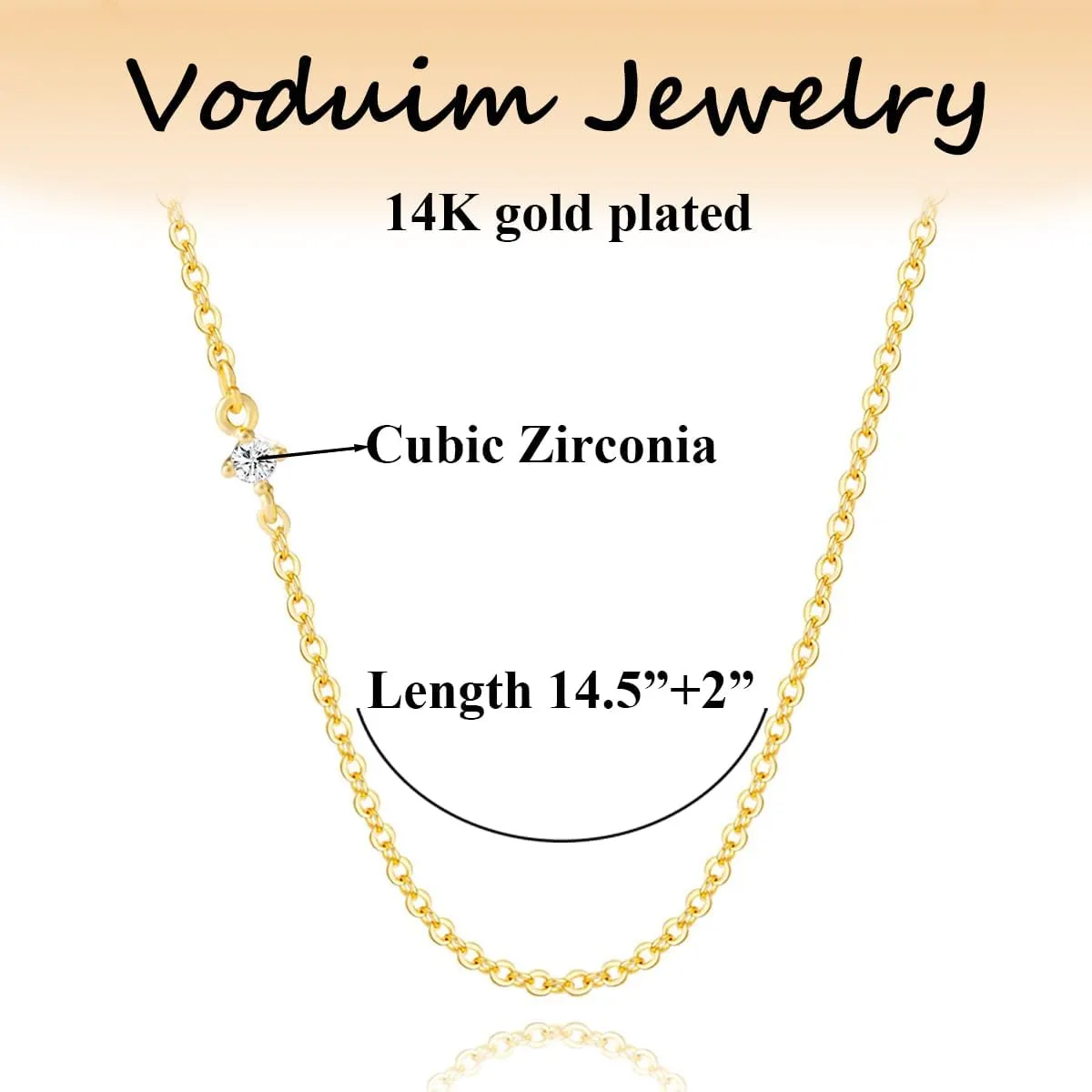 Gold Necklace for Women, 14k Gold Plated Choker Dainty Layered Necklaces, Silver Necklace for Women 14k White Gold Plated Dainty Layered Necklaces