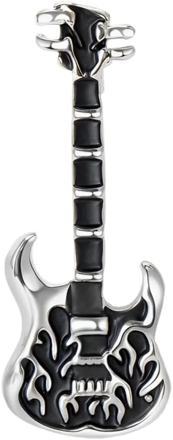Guitar Brooch Pins for Women, Hip Hop Electric Guitar Brooch Pin, Guitar Musical Instrument Brooch Lapel Pin, Punk Rock Guitar Brooches Pins for Women Hat Bag Suit Dress Accessories