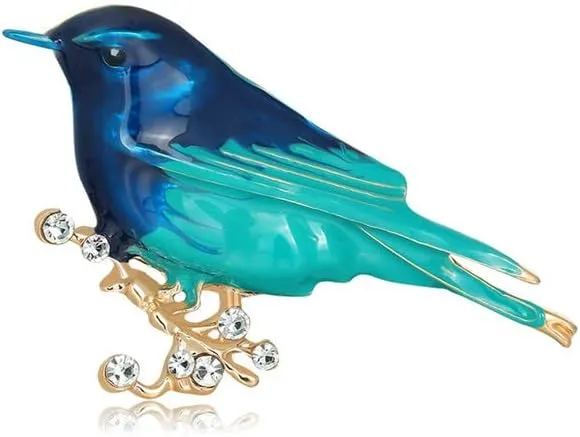 Handmade Rhinestones Bird Brooches Pins Women Girls Crystal Animal Statement Jewelry Gift for Wedding Costume Banquet Birthday Party Prom