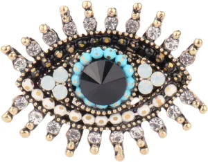 Lucky Charm Evil Eye Brooch Pin Women Freshwater Pearl and Rhinestone Crystal Vintage Lapel Pin for Wedding Party Necklace Dual Purpose Brooch Ladies Accessories Shawl Scarf Buckle Sweater Cardigan Men Women Gifts