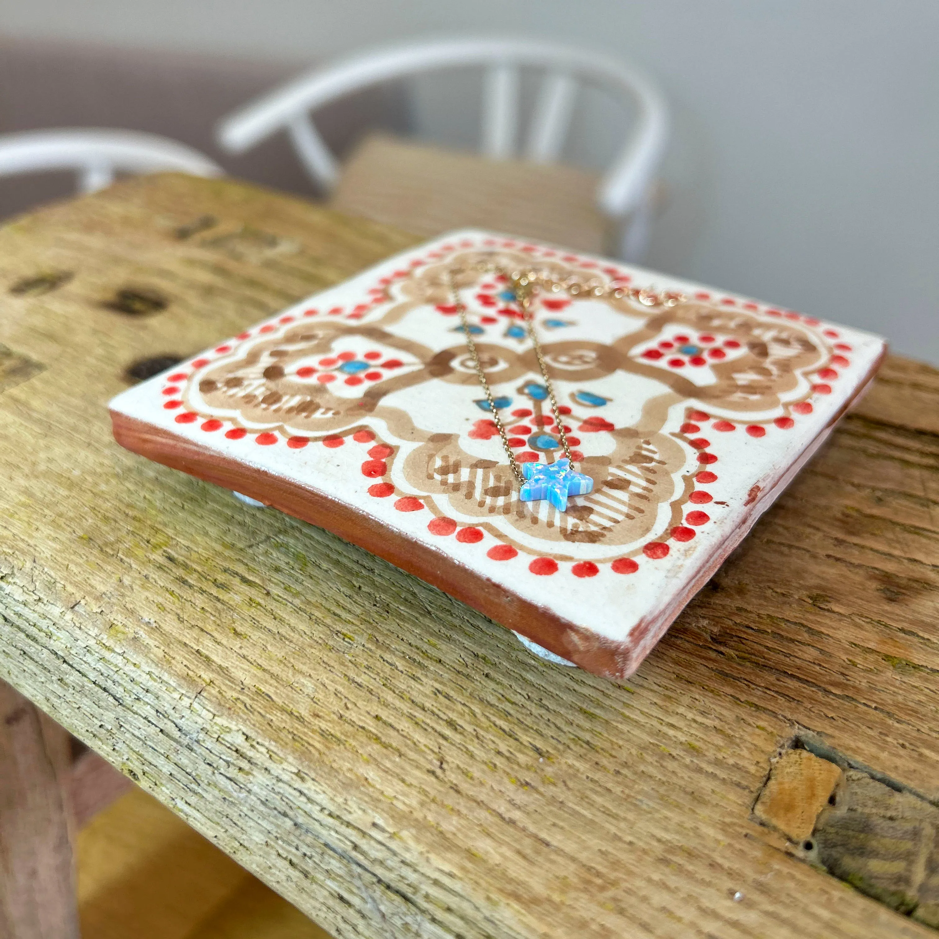Moroccan Tile Coaster Beige Cherry