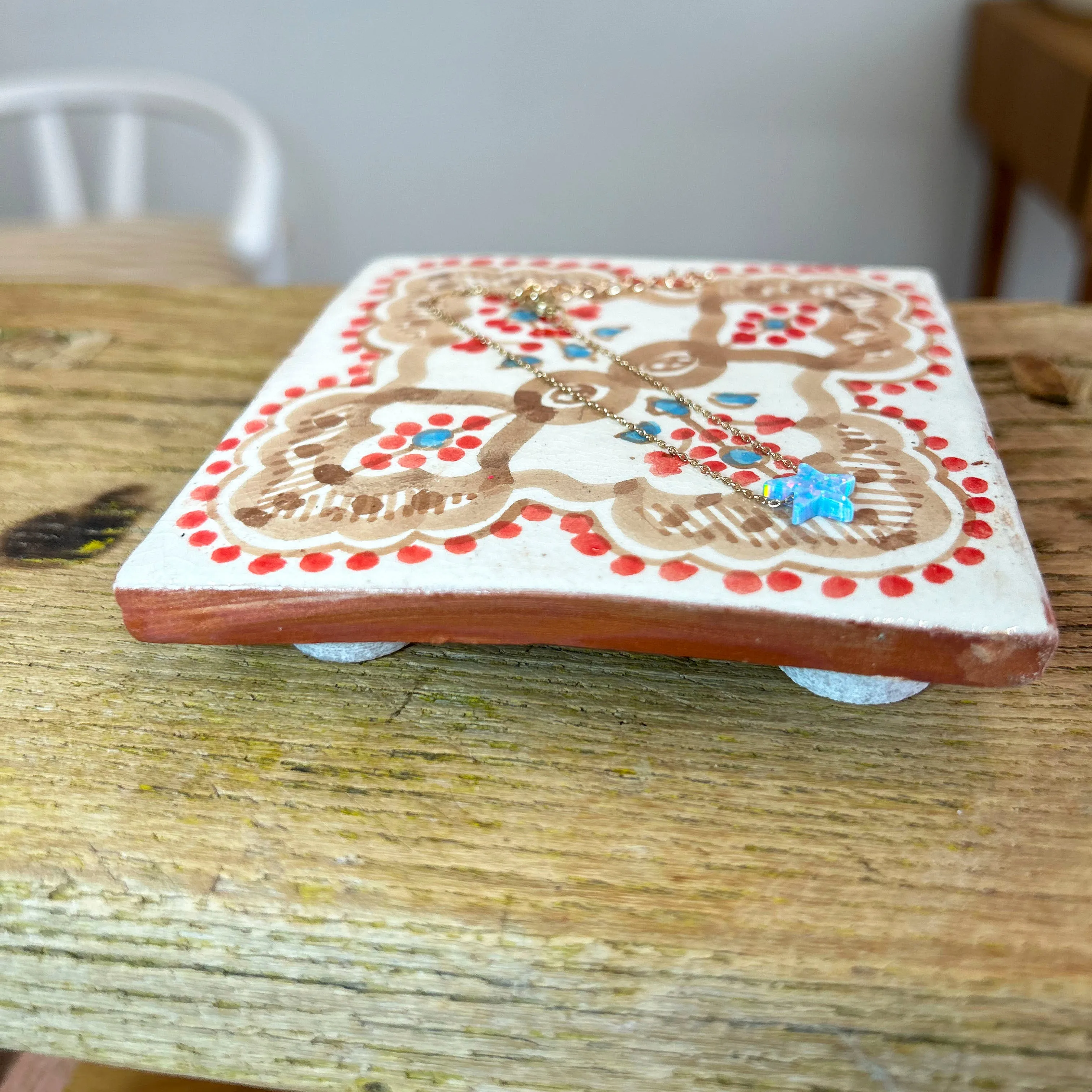 Moroccan Tile Coaster Beige Cherry