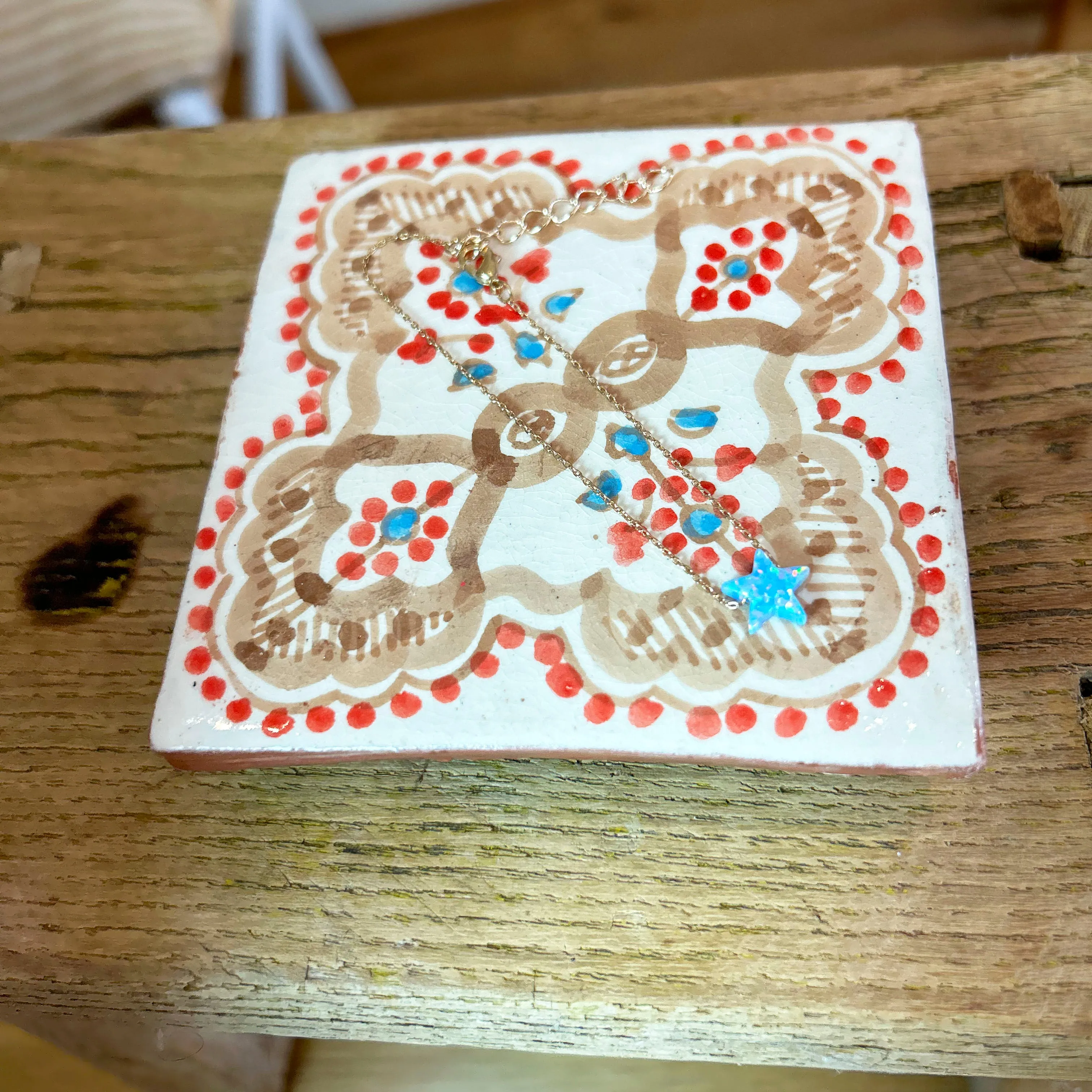 Moroccan Tile Coaster Beige Cherry