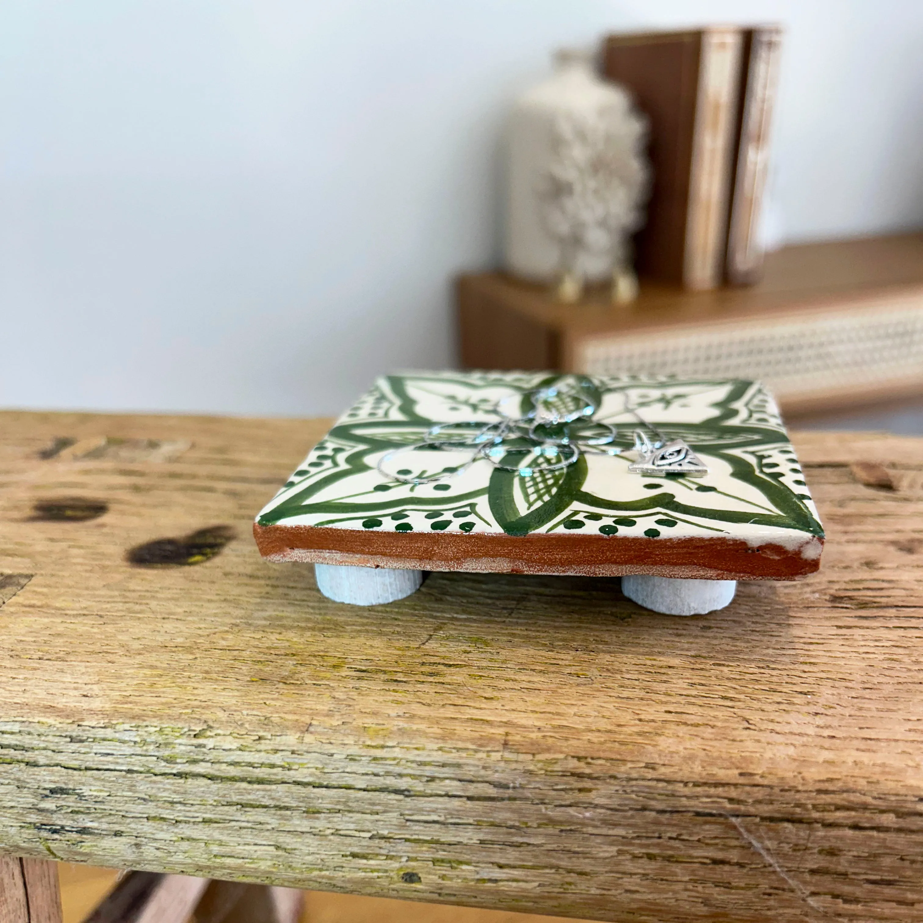Moroccan Tile Coaster Forest Green