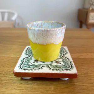 Moroccan Tile Coaster Green Floral