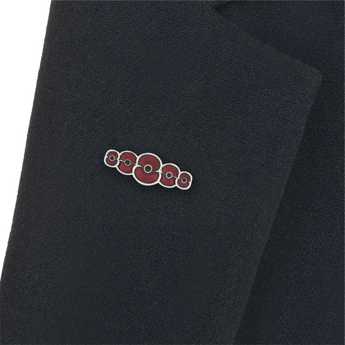 Poppy Enamel Bar Pin