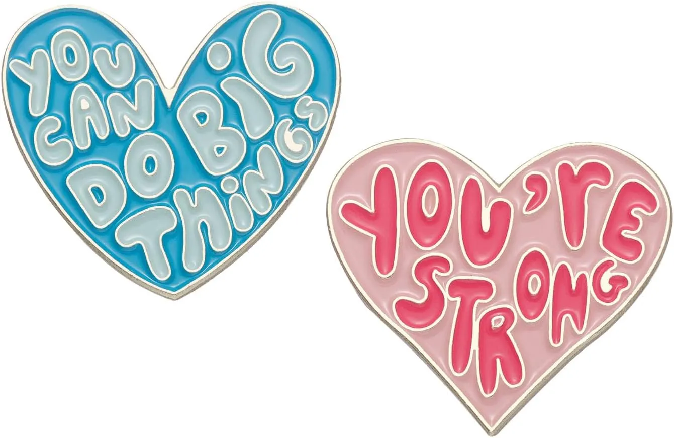 Positive Enamel Pins Set Inspirational Saying Brooch Motivational Phrase Lapel Badges Cute Brooch Pin for Women Girls Clothing Bags Hats Decorations