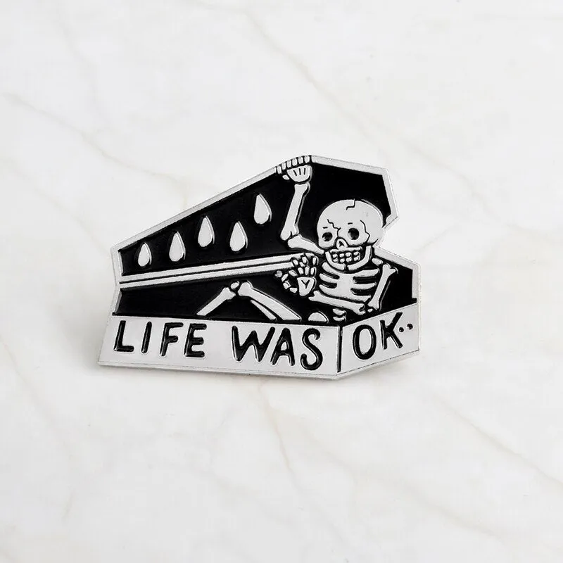 QIHE JEWELRY Skeleton Cat Enamel Lapel Pins Alien Avocado Cute Brooches Badges Fashion Pins Gifts for Friends Pins Wholesale