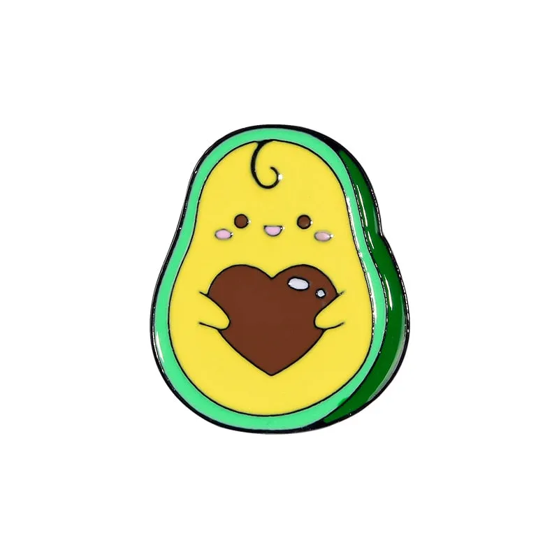 QIHE JEWELRY Skeleton Cat Enamel Lapel Pins Alien Avocado Cute Brooches Badges Fashion Pins Gifts for Friends Pins Wholesale