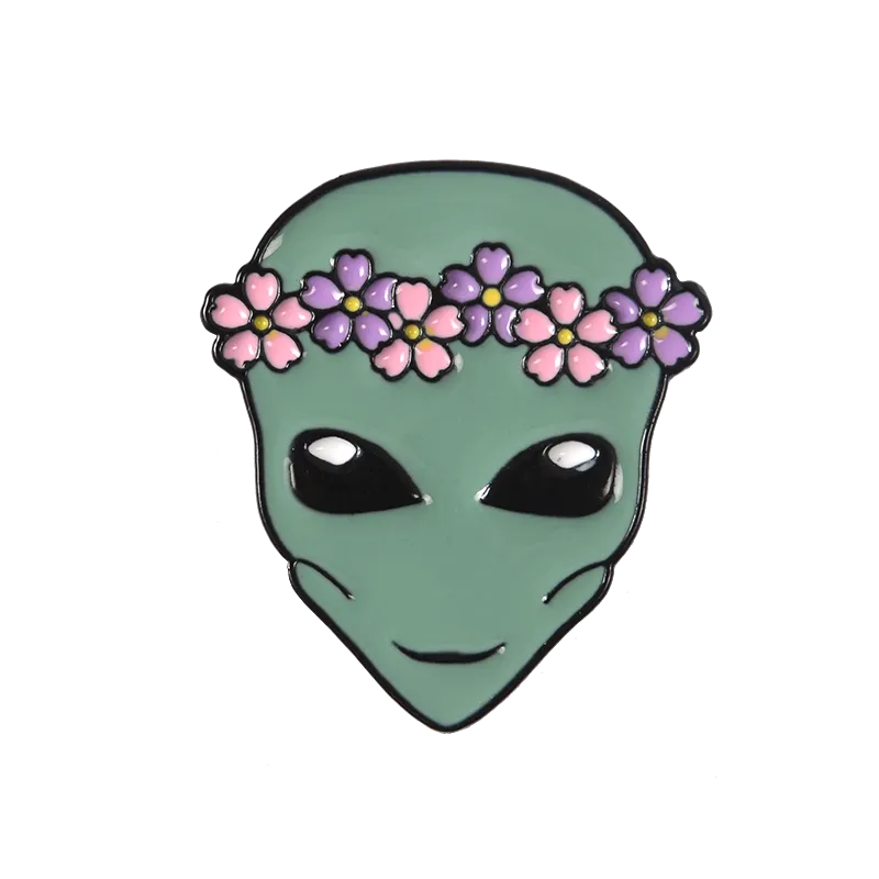 QIHE JEWELRY Skeleton Cat Enamel Lapel Pins Alien Avocado Cute Brooches Badges Fashion Pins Gifts for Friends Pins Wholesale