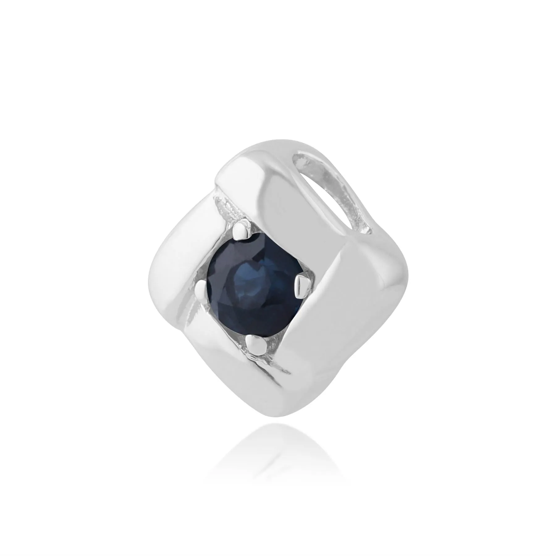 Saphir Anhänger 925 Sterlingsilber 0,13 KT Saphir Quadrat Crossover Anhänger auf 45cm Kette