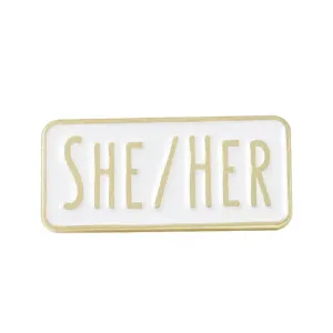 She/Her Pronouns Brooch Enamel Pin