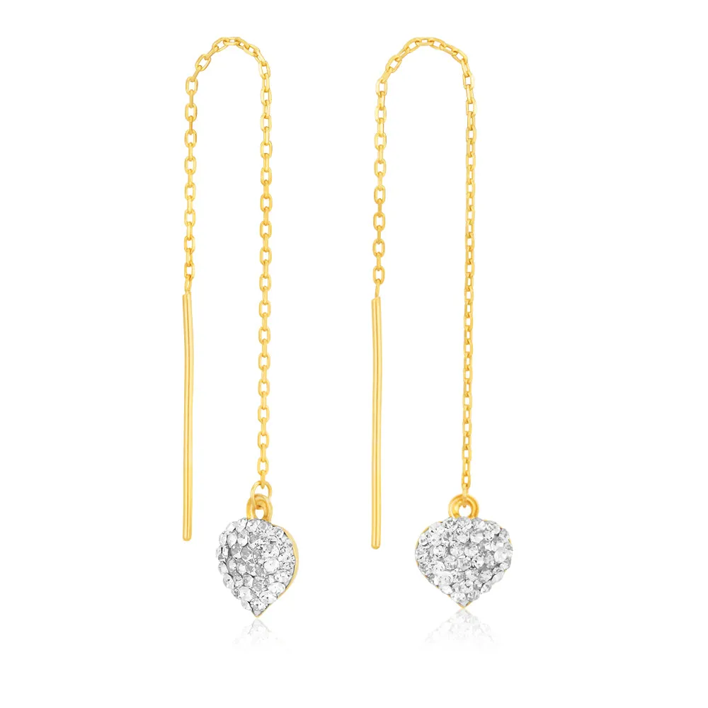 Silverfilled Small Crystal Heart 90mm Threader