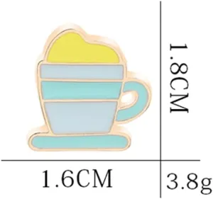 Tea Cup Awesome Brooch Cartoon Enamel Brooch Pin Jacket Lapel Metal Pins Brooches Badges Exquisite Jewelry Accessories