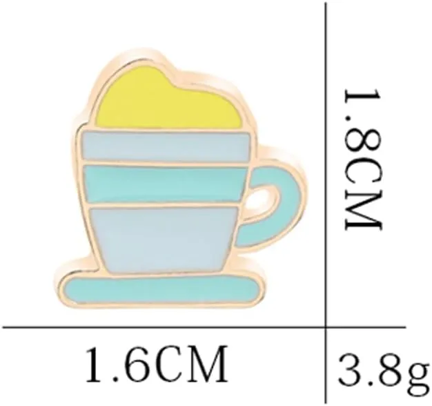 Tea Cup Awesome Brooch Cartoon Enamel Brooch Pin Jacket Lapel Metal Pins Brooches Badges Exquisite Jewelry Accessories