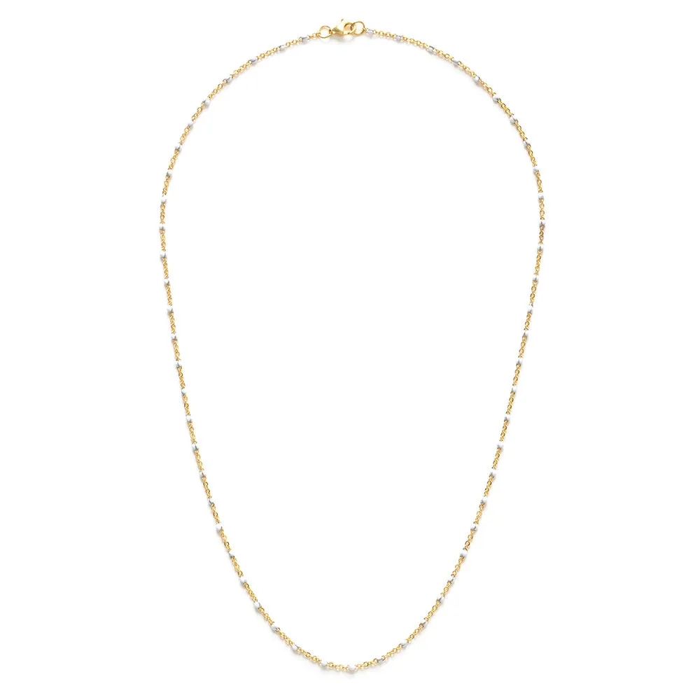 White Enamel Beaded Necklace