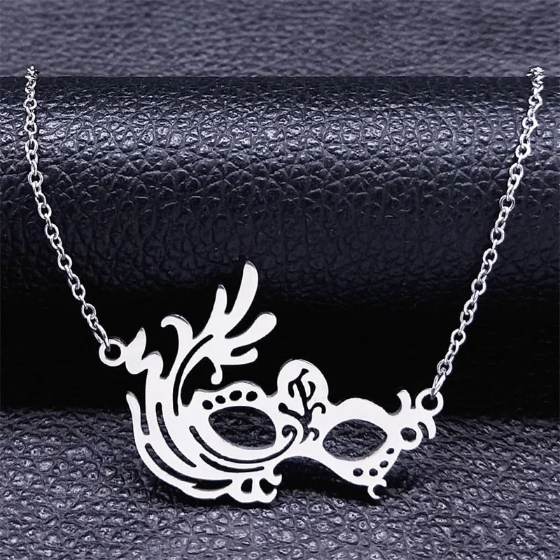 Witch Broom Cat Stainless Steel Necklace Women Witchcraft Silver Color Witches&#39; Pagan Wiccan Necklaces Jewelry colgantes N1050S2